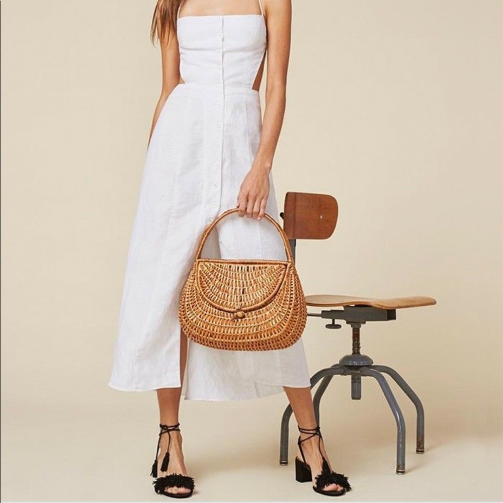 Reformation Manon White linen summer dress size 2